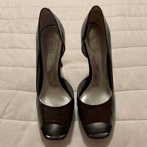 Jessica Women's Dark Brown Peep-Toe Heels